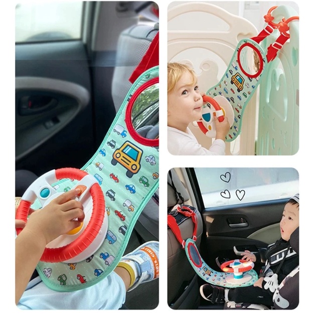 Huanger Simulation Driving Car Toy Steering Wheel for Car Back Seat