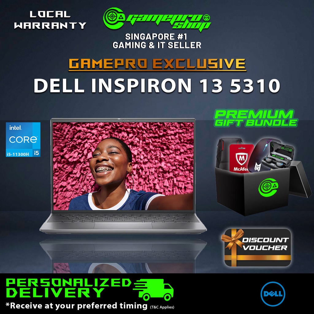 [Express Delivery/Free Wireless Mouse] Dell Inspiron 13 5310 Laptop  (i5-11300H/Intel Iris XE/13.3