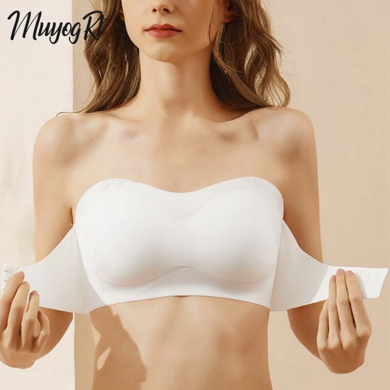 Dropshipping Full Support Non-Slip Convertible Bandeau Bra Women Invisible  Lifting Strapless Bras Underwire Big Cup Underwear - AliExpress