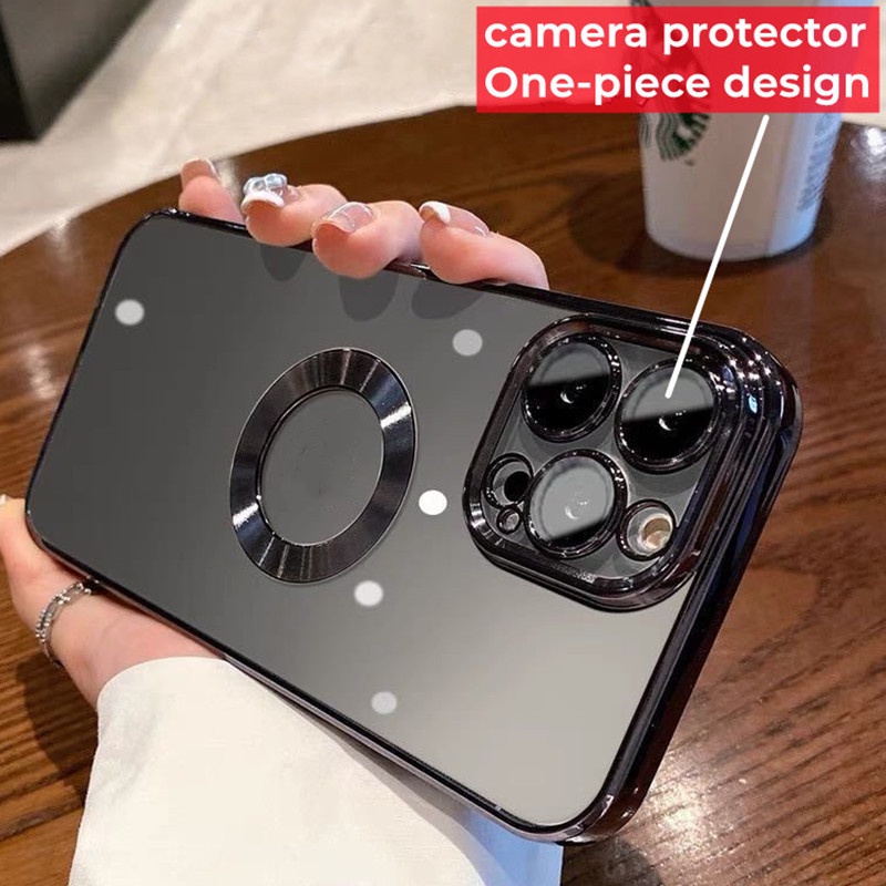 【High Quality】 For Iphone 14/13/12/11 ProMax  8 PLUS X XS MAX XR 7  6sPLUS mini Luxury Gold Plating Phone Case Transparent Soft Silicone Case to Protect Camera