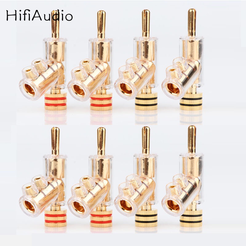 Hifi audio MCA Gold plated Banana Lock Plugs HiFi Speaker Banana