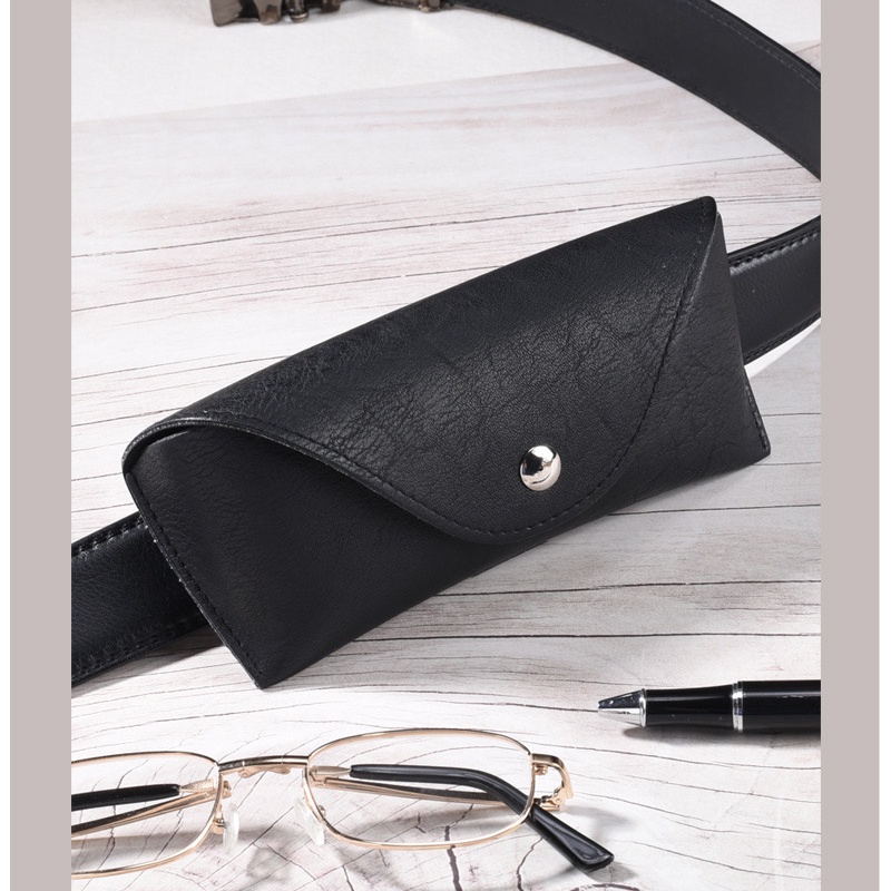E88 WaistHanging Sunglasses Case Wearable Belt Glasses Leather Case PU