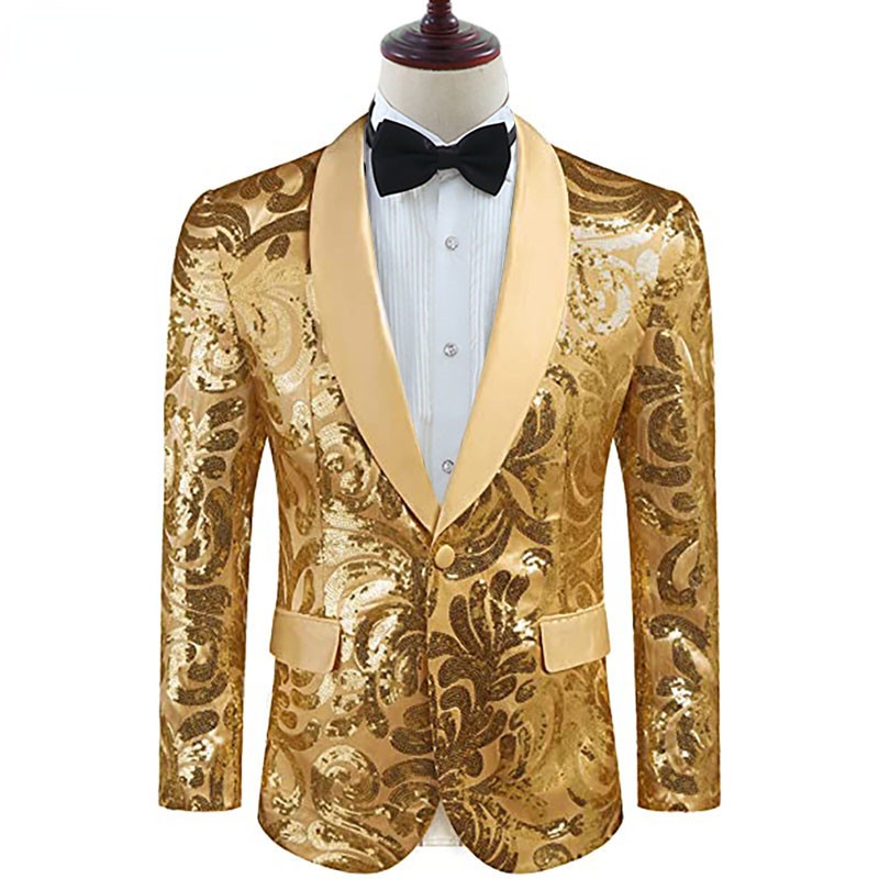 Mens gold best sale button blazer