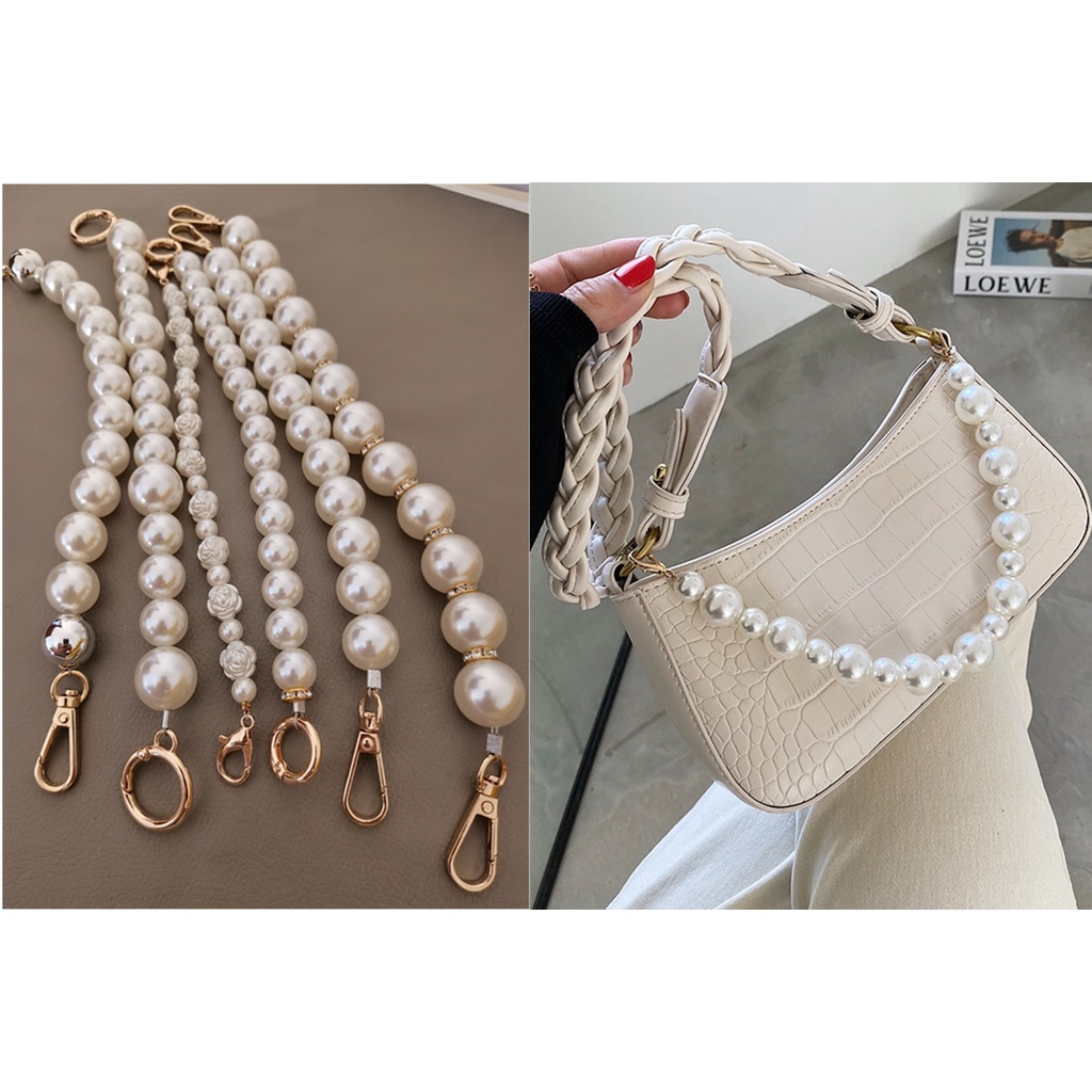 Bag Chain Accessories Pearl Handbag Strap Imitation Decorative Extension Charm Plastic Shopee Singapore