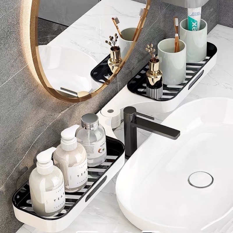 Rotating No-Drill Bathroom Sink Rack for Bathroom Storage Shower Caddy ...