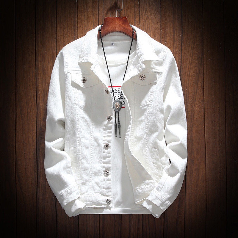 White cotton denim on sale jacket