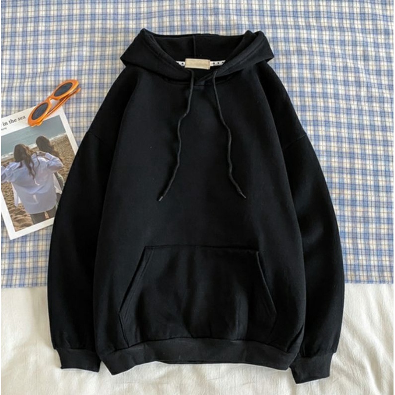 INSTOCKS women men unisex black hoodie outerwear grey white oversized ...