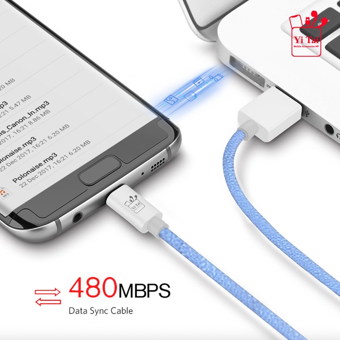 YI TAI - Kabel Data Micro Nylon Fast Charging - Gambar 3