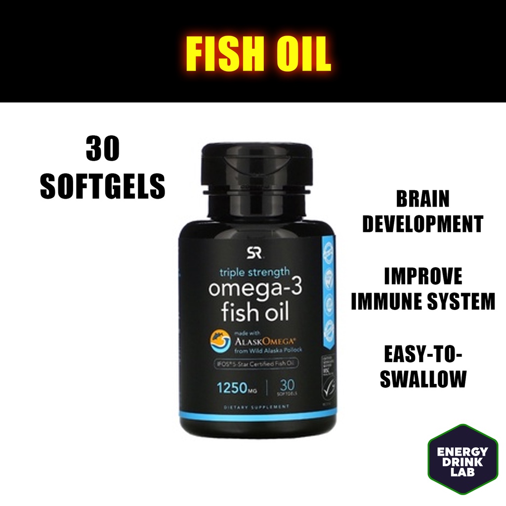 Sports Research Omega 3 Fish Oil Triple Strength 1250 Mg 30 Caps