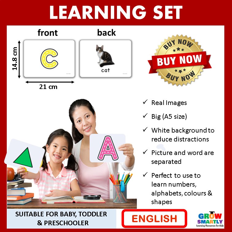 98 pcs Big Flash Card for baby Early learning flash card for kids big ...