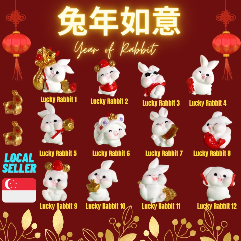 2023 Gift This Chinese New Year Lucky Water Rabbit Terrarium Figurine