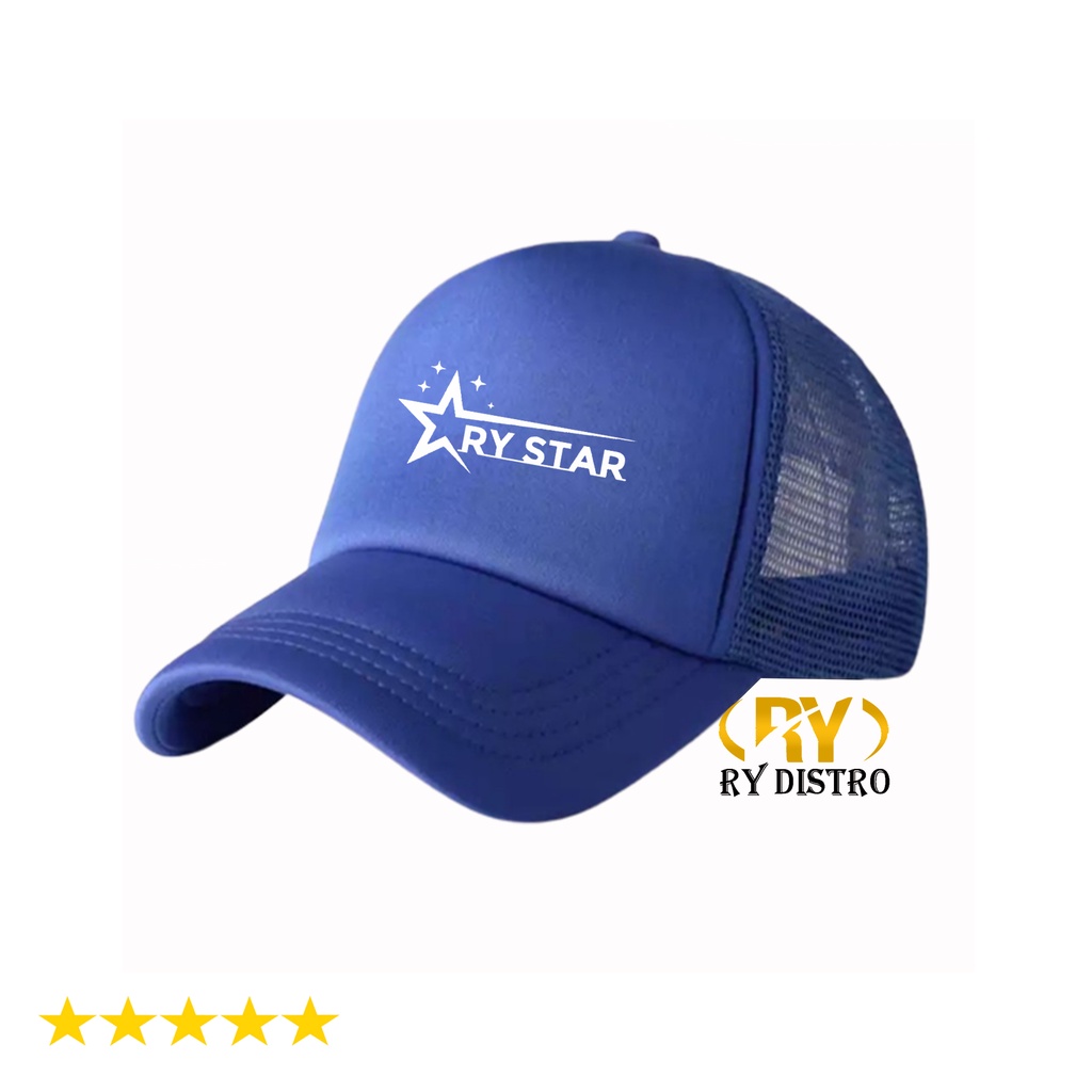 Ry Stars White Trucker Men's Net Cap / Cool Hat / Baseball Cap / Ry ...