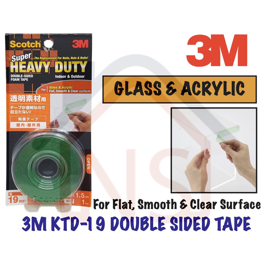 3M Scotch KTD19 Super Heavy Duty DoubleSided Tape For Flat Smooth