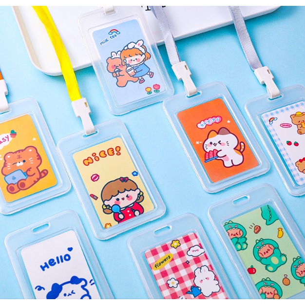 Cute card 2025 holder keychain