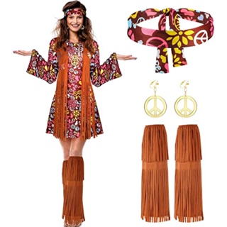 Retro 60s 70s Hippie Cosplay Carnival Halloween Costume for Men