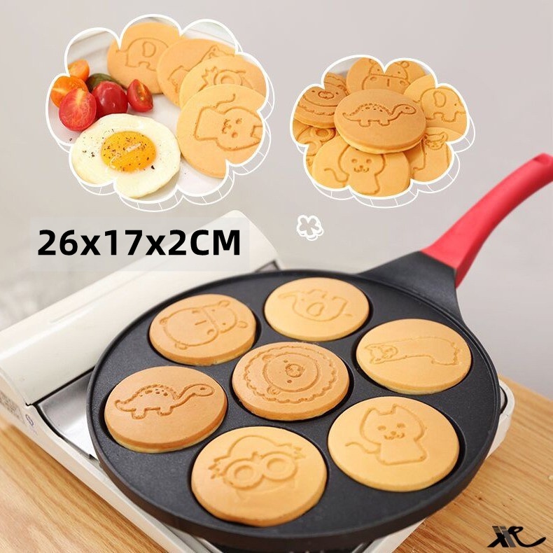 [SG SELLER LOCAL STOCK] Sevenhole Breakfast Frying Pan Animal Face