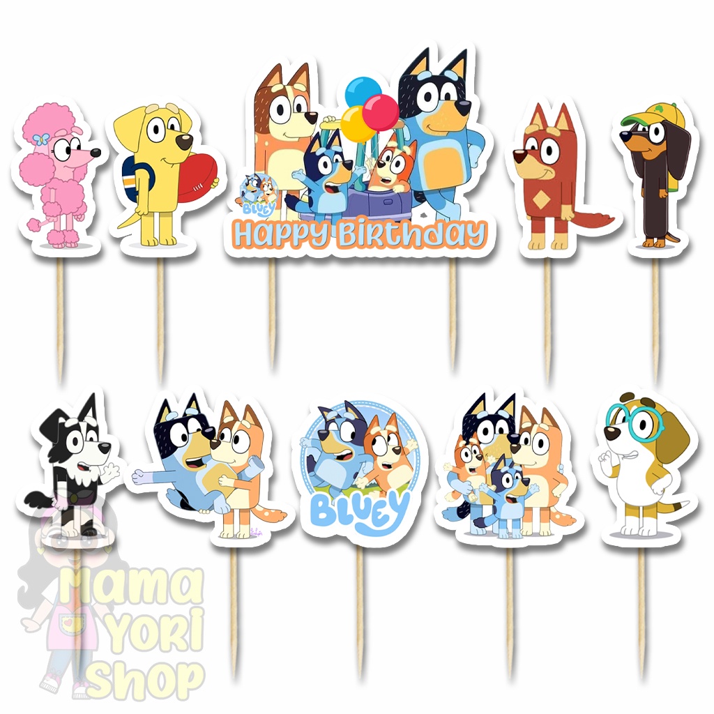 Blueyy Motif Cake Topper Birthday Cake Topper | Shopee Singapore