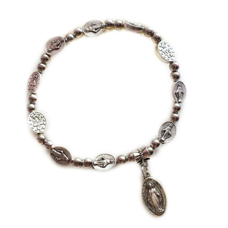 SC Catholic Rosary Bracelet Stretch Crystal Beads Bangle Wristband for Women Men Shopee Singapore