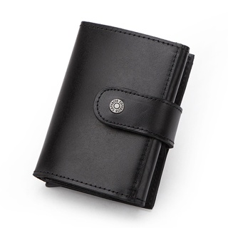 CONTACT'S Leather Men Card Holder Aluminium Box Automatic Pop Up