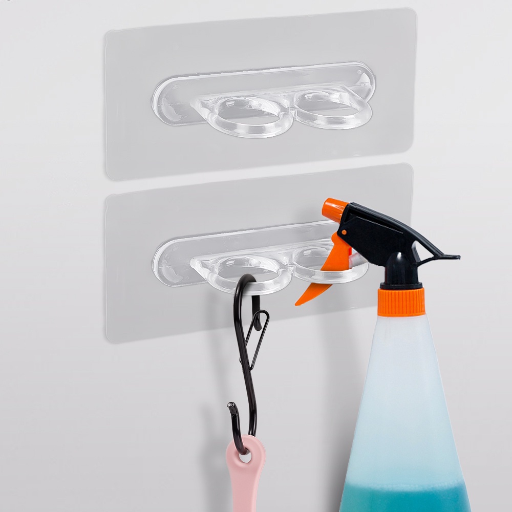 1pc DoubleRings Hook Shelves Hanger Oilproof Waterproof SelfAdhesive