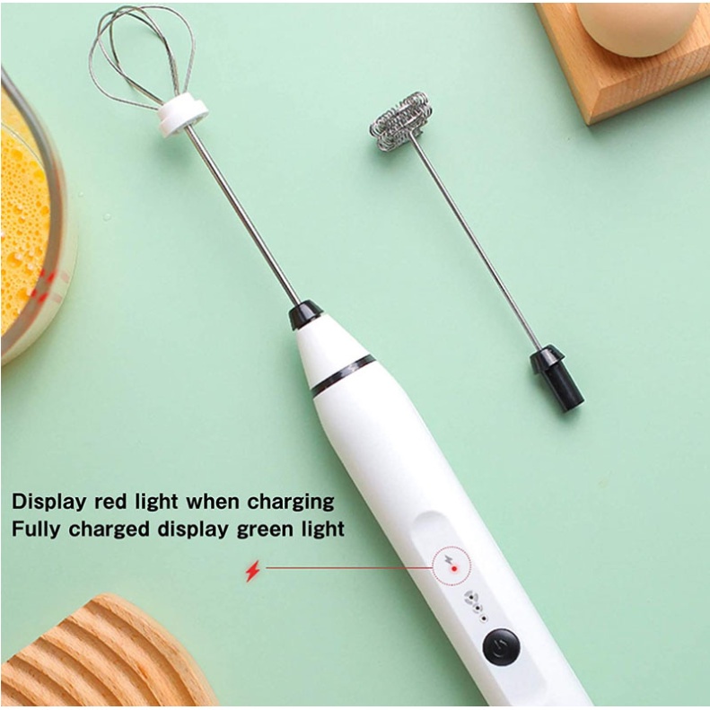 1pc White Multifunctional Electric Egg Beater, Handheld Milk Frother Coffee  Mixer, Kitchen Tool