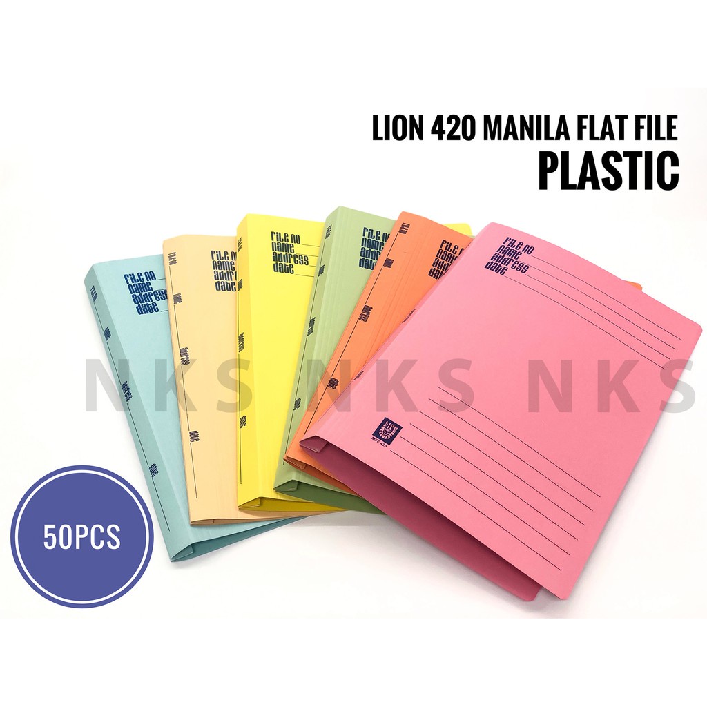 LION 420 PLASTIC FLAT PAPER FILE (50PCS) | Shopee Singapore