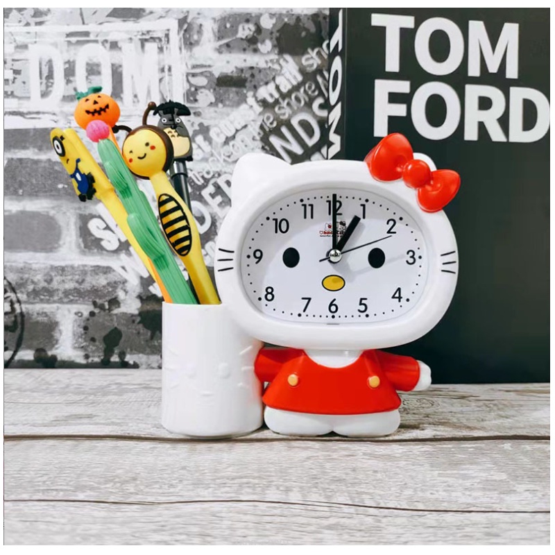 Hello Kitty desk clock with pen holder and alarm timer function ...