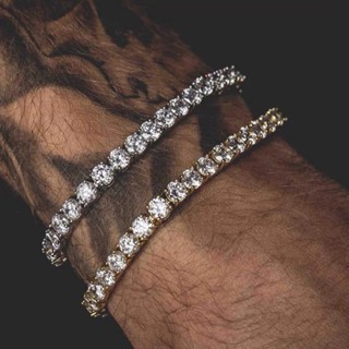 New 4mm Iced out Tennis Bracelet Necklace Men Tennis Chain