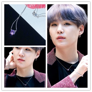 Kpop Harajuku Pink Purple Heart Butterfly Neck Bead Chain Necklace For