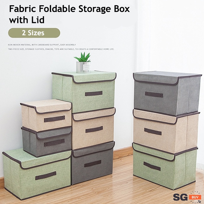 Non-Woven Foldable Clothing Storage Box with Lid ( Portable Clothes ...