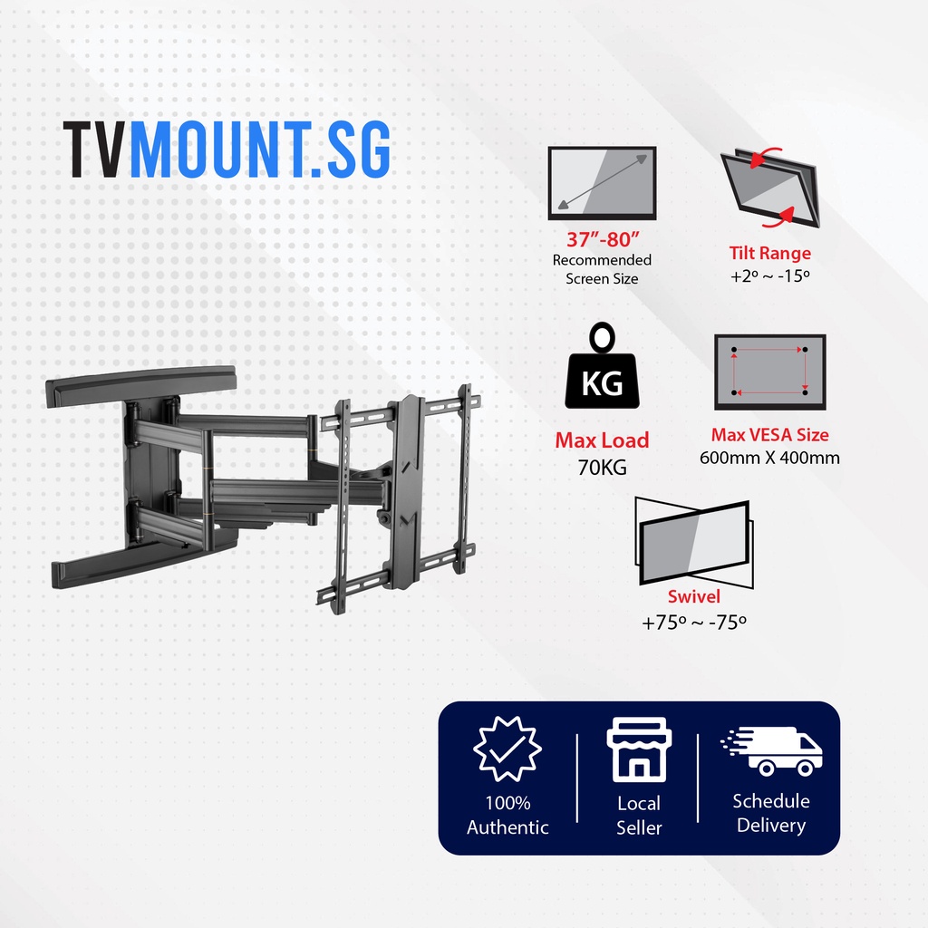 Double arm Wall Mount TV mount TV Brackets Swivel mount TITAN SGB698