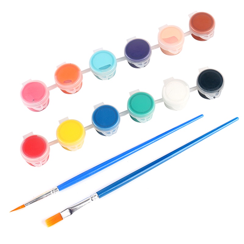 【🔥Voucher Applied🔥】3ML Acrylic Paint Set With Brush 6/12 Colours Paint ...