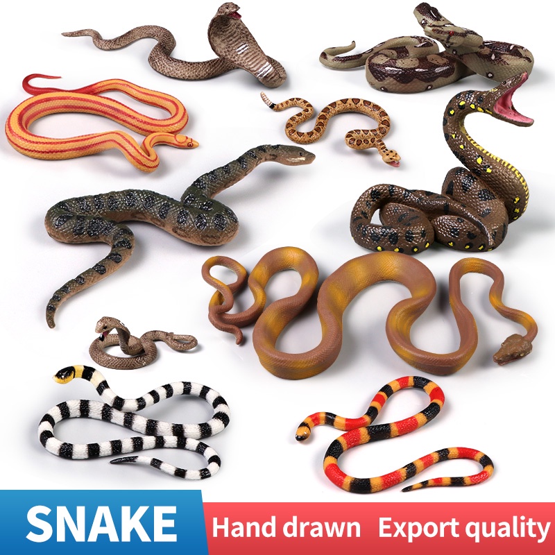 Simulation Rubber Reptiles Snake Cobra Python Rattlesnake Toy Soft ...