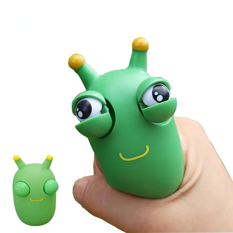 1pcs Funny Eyeball Popping Squeeze Toy Grass Worm Pinch Squishy Fidget ...