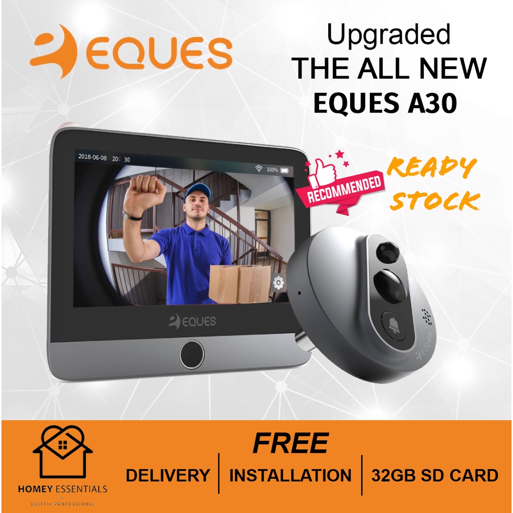 🇸🇬READY STOCK!🔥 Eques Door viewer VEIU Mini 3 A30 Free 32GB SD Card Digital WIFI Door viewer