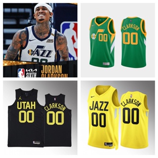 Men's Utah Jazz #00 Jordan Clarkson Hardwood Classics Swingman