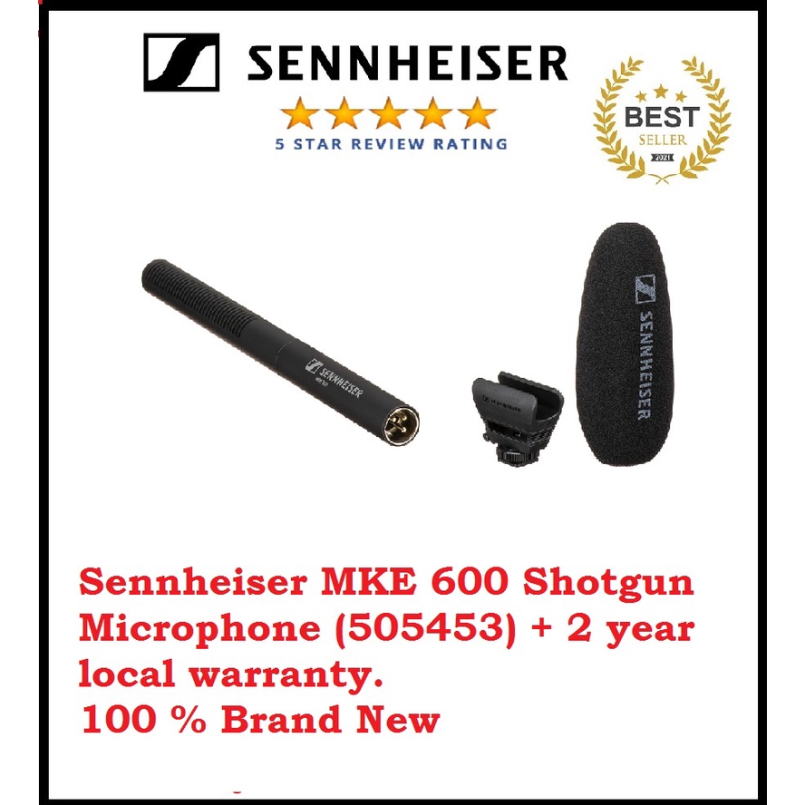 Sennheiser MKE 600 Shotgun Microphone (505453) + 2 year local warranty