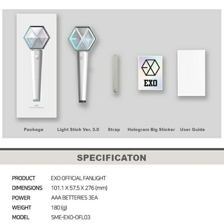 Ready Stock) EXO OFFICIAL LIGHT STICK VER 3.0 | Shopee Singapore