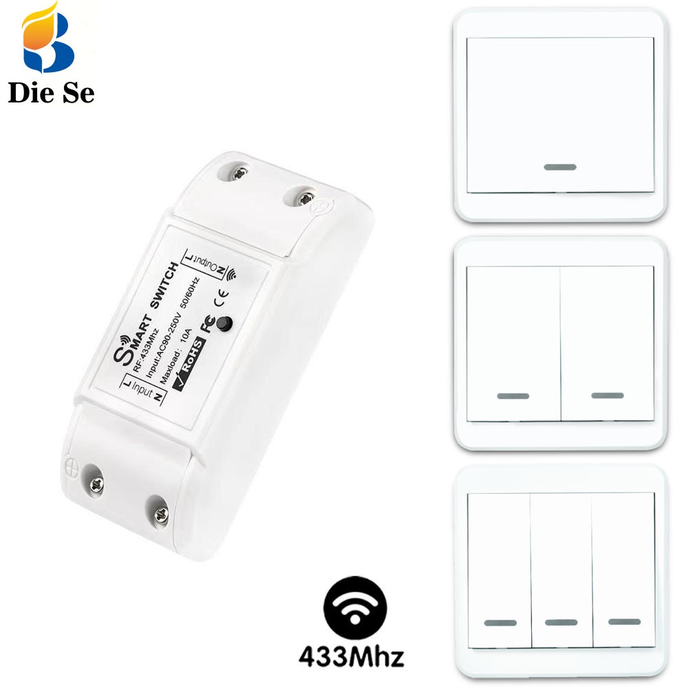 220V Smart Wireless Light Switch Rf 433MHz Push Button Switch Wall