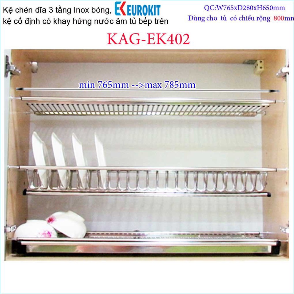 3-tier V-shaped built-in dish rack KAG-EK402-80cm, Eurokit built-in ...