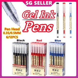 Gel Pen 0.35mm Black Ink Pen Maker Pen School Office Student Exam Writing Stationery Supply 12 Pcs/Set (Black)