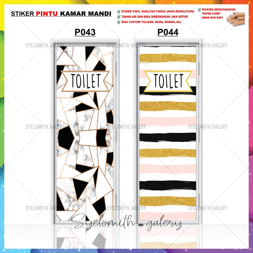 Bathroom Door WALLPAPER Abstract Combination MARBLE MOTIF TOILET Door