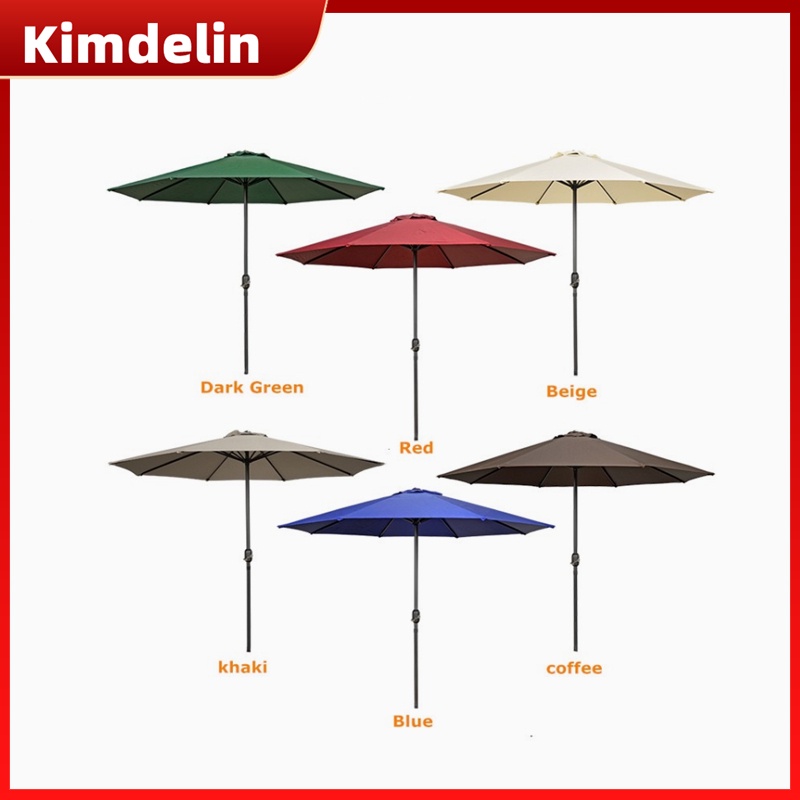 KIMDELIN 2.7M Garden Umbrella Outdoor Patio Umbrella Beach Parasol