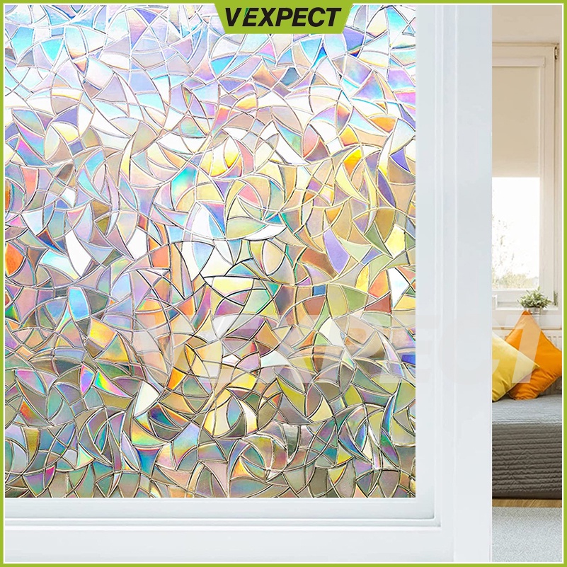 Upgrade Window Film Sticker 3D Rainbow Window Sticker Removable Non