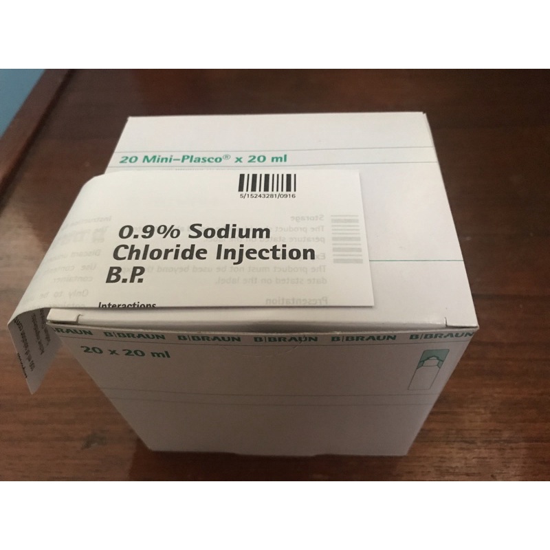 B. Braun 0.9% Sodium Chloride Injection B.P. (20 PCs Per Box) | Shopee ...