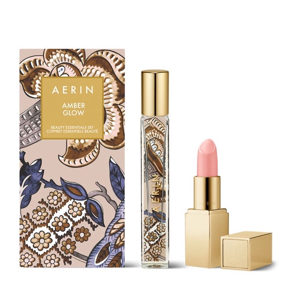 AERIN AMBER GLOW Perfume Gift Set Including 7ml spray 3.7g lip