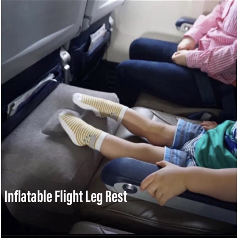 SG Stock Air Plane Leg Rest Inflatable Foot Rest Gray 3 Layer Adjustable Height Travel Flight Foot Rest Pillow Airplane Shopee Singapore