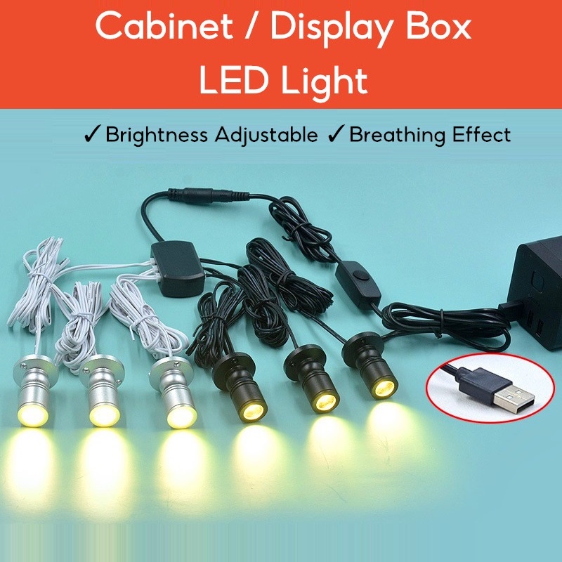 USB LED Light for Display Cabinet Drawer Box Jewellery Spotlight ...