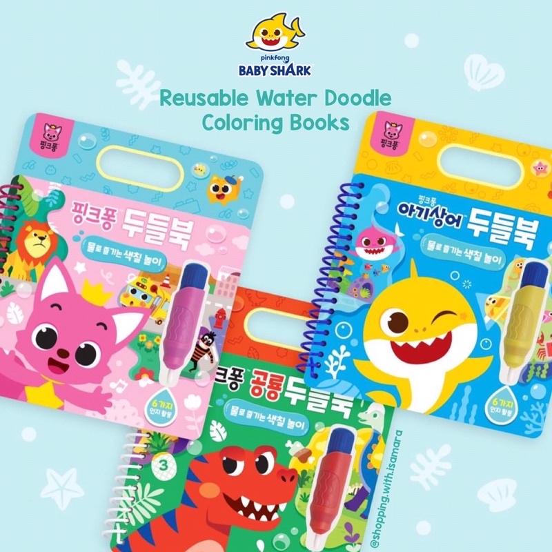 Pinkfong Baby Shark Reusable Water Doodle Coloring Books/Coloring Book ...