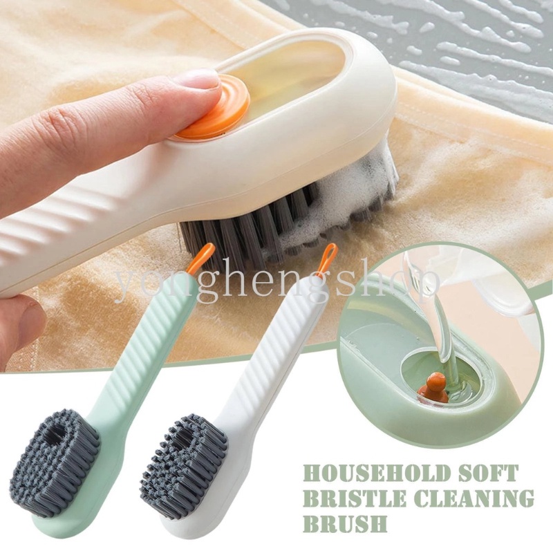Creative Push Type Automatic Liquid Discharge Shoe Brush Long Handle